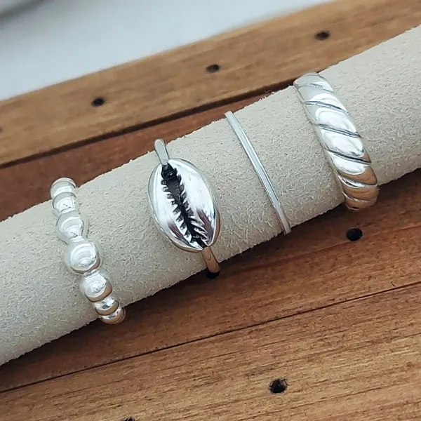 Studio Jewellery Rings-Chunky Croissant Silver Ring