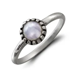 Studio Jewellery Gem Stone Rings | Rings-Circle Moonstone Silver Gemstone Ring