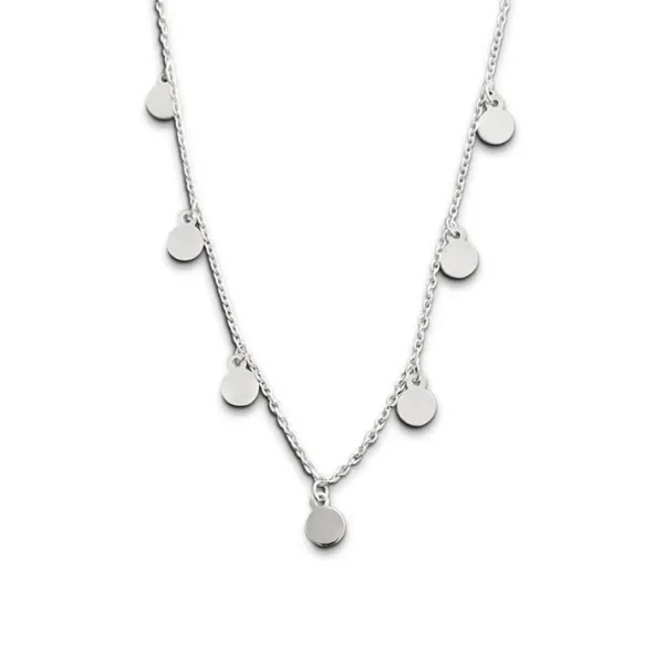 Studio Jewellery Necklaces-7 Circles Silver Necklace