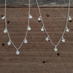 Studio Jewellery Necklaces-7 Circles Silver Necklace