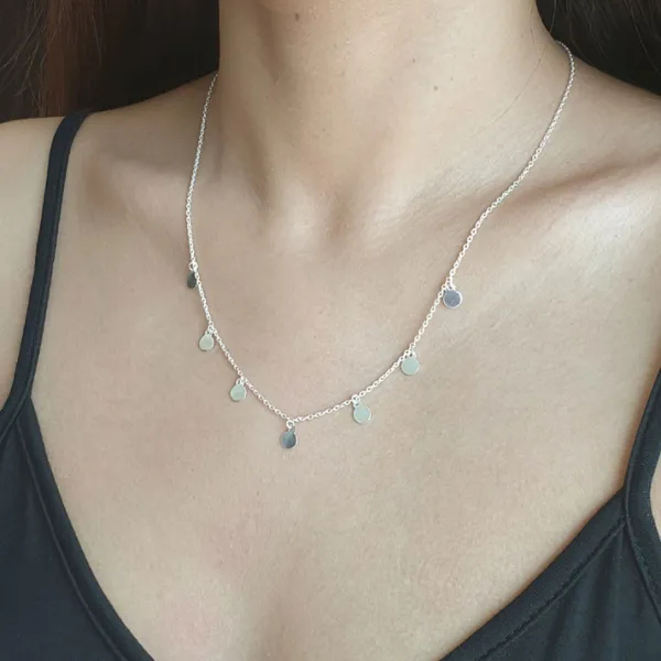 Studio Jewellery Necklaces-7 Circles Silver Necklace