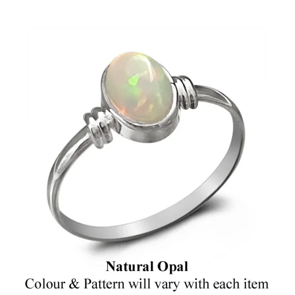 Studio Jewellery Gem Stone Rings | Rings-Classic Oval Opal Gemstone Ring