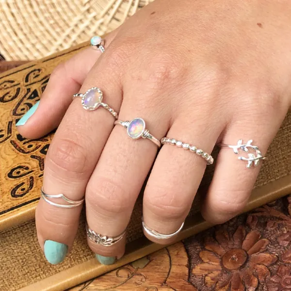 Studio Jewellery Gem Stone Rings | Rings-Classic Oval Opal Gemstone Ring