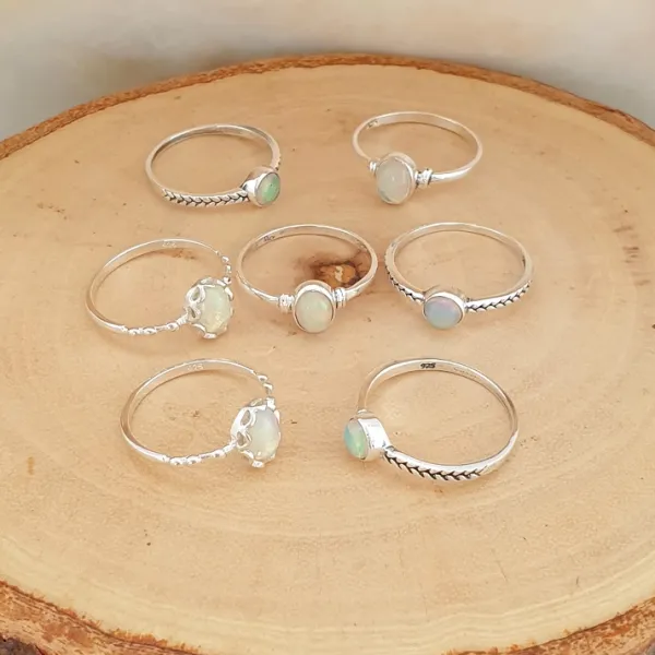 Studio Jewellery Gem Stone Rings | Rings-Classic Oval Opal Gemstone Ring
