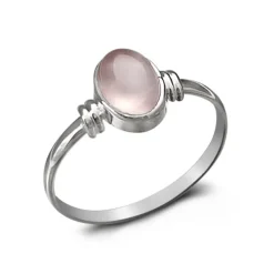 Studio Jewellery Gem Stone Rings | Rings-Classic Oval Rose Quartz Gemstone Ring