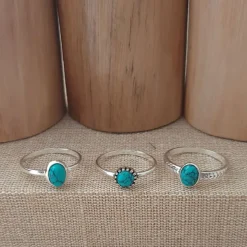 Studio Jewellery Gem Stone Rings | Rings-Classic Oval Turquoise Silver Ring