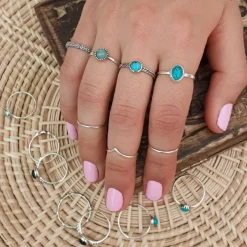 Studio Jewellery Gem Stone Rings | Rings-Classic Oval Turquoise Silver Ring