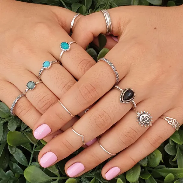Studio Jewellery Gem Stone Rings | Rings-Classic Oval Turquoise Silver Ring