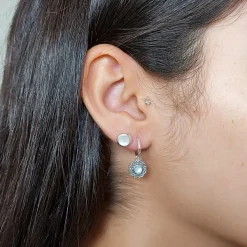 Studio Jewellery Stud Earrings | Earrings-Classic White Shell Silver Earring Studs