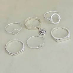 Studio Jewellery Feature & Stacker Rings | Rings-Coin Ringlet Silver Ring