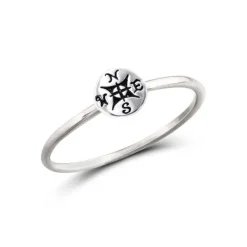 Studio Jewellery Rings-Compass Silver Ring