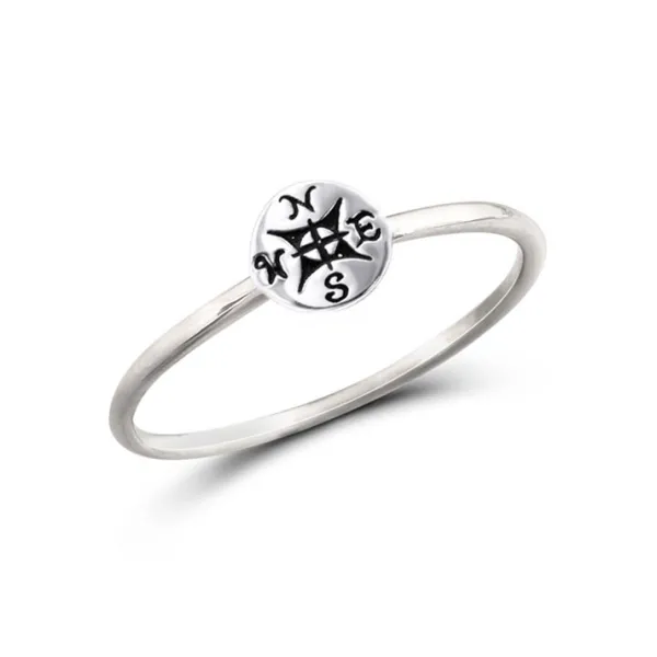 Studio Jewellery Rings-Compass Silver Ring
