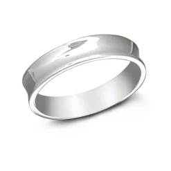 Studio Jewellery Rings | Feature & Stacker Rings-Concave Silver Band Ring