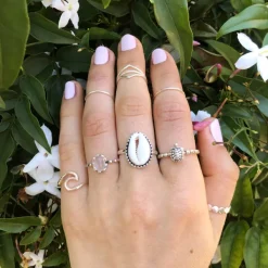Studio Jewellery Gem Stone Rings | Rings-Cowrie Shell Silver Ring