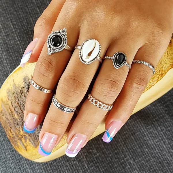 Studio Jewellery Gem Stone Rings | Rings-Cowrie Shell Silver Ring