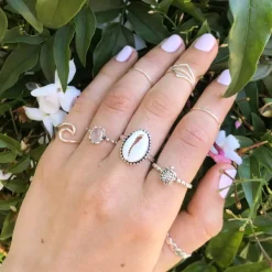 Studio Jewellery Gem Stone Rings | Rings-Cowrie Shell Silver Ring