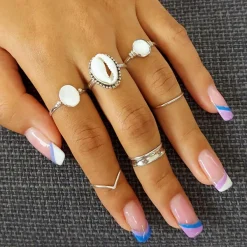 Studio Jewellery Gem Stone Rings | Rings-Cowrie Shell Silver Ring