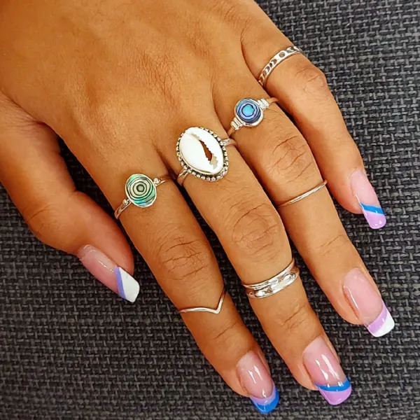 Studio Jewellery Gem Stone Rings | Rings-Cowrie Shell Silver Ring