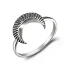 Studio Jewellery Feature & Stacker Rings | Rings-Crescent Moon Silver Boho Ring