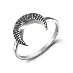 Studio Jewellery Feature & Stacker Rings | Rings-Crescent Moon Silver Boho Ring