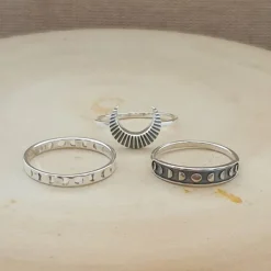 Studio Jewellery Feature & Stacker Rings | Rings-Crescent Moon Silver Boho Ring