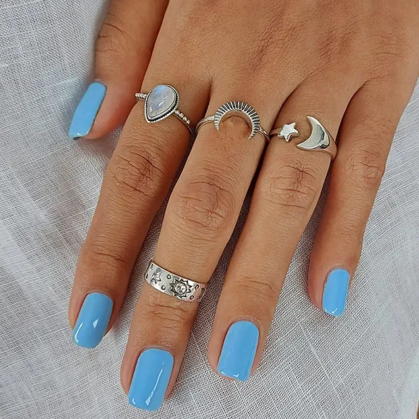 Studio Jewellery Feature & Stacker Rings | Rings-Crescent Moon Silver Boho Ring