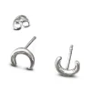 Studio Jewellery Stud Earrings | Earrings-Crescent Moon Silver Earring Studs