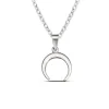 Studio Jewellery Necklaces-Crescent Moon Silver Pendent Necklace