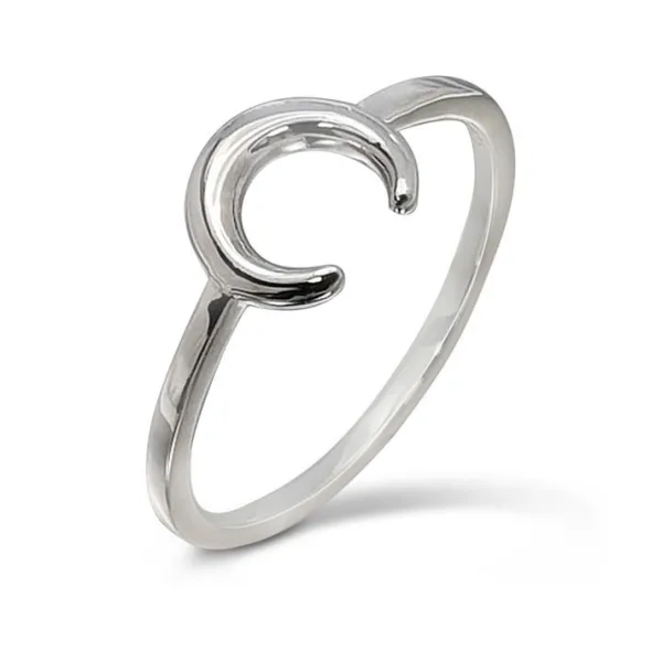 Studio Jewellery Feature & Stacker Rings | Rings-Crescent Moon Silver Ring
