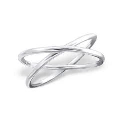 Studio Jewellery Feature & Stacker Rings | Rings-Criss Cross Sterling Silver Finger Ring