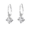 Studio Jewellery Hoop Earrings | Earrings-Cubic Zirconia Silver Charm Hoop Earrings