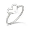 Studio Jewellery Feature & Stacker Rings | Rings-Cut Out Heart Silver Ring