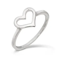 Studio Jewellery Feature & Stacker Rings | Rings-Cut Out Heart Silver Ring