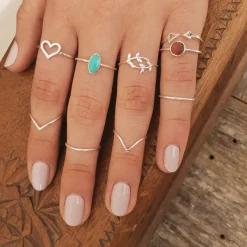 Studio Jewellery Feature & Stacker Rings | Rings-Cut Out Heart Silver Ring