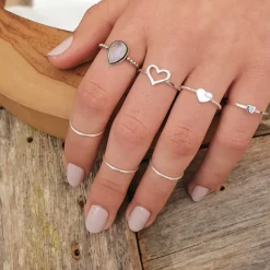 Studio Jewellery Feature & Stacker Rings | Rings-Cut Out Heart Silver Ring
