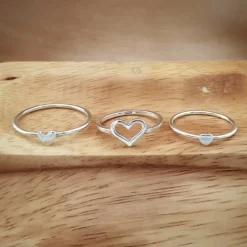 Studio Jewellery Feature & Stacker Rings | Rings-Cut Out Heart Silver Ring