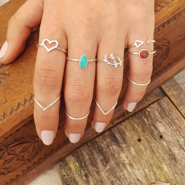 Studio Jewellery Feature & Stacker Rings | Rings-Cut Out Heart Silver Ring