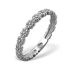 Studio Jewellery Feature & Stacker Rings | Rings-Daisy Series Band Ring in Solid 925 Sterling Silver