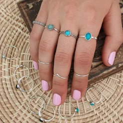 Studio Jewellery Feature & Stacker Rings | Rings-Daisy Series Band Ring in Solid 925 Sterling Silver
