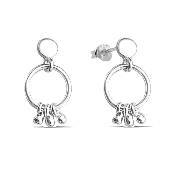 Studio Jewellery Stud Earrings | Earrings-Dangly Dots Silver Earring Studs