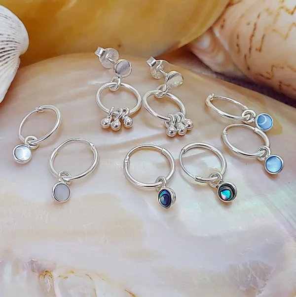 Studio Jewellery Stud Earrings | Earrings-Dangly Dots Silver Earring Studs