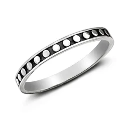 Studio Jewellery Feature & Stacker Rings | Rings-Dot Band Silver Stacker Ring