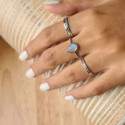 Studio Jewellery Feature & Stacker Rings | Rings-Dot Band Silver Stacker Ring