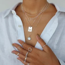 Studio Jewellery Necklaces-Dot Chain Silver Necklace
