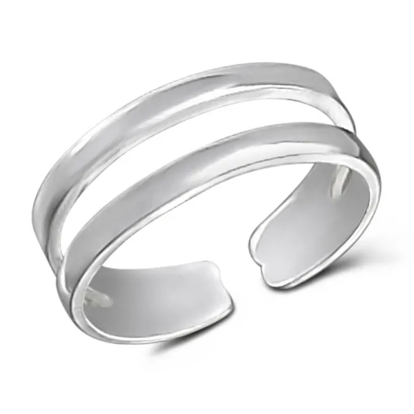 Studio Jewellery Midi And Knuckle Rings | Rings-Double Bar Silver Ring