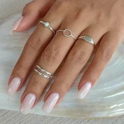 Studio Jewellery Midi And Knuckle Rings | Rings-Double Bar Silver Ring