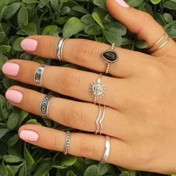 Studio Jewellery Feature & Stacker Rings | Rings-Double Chevron Fine Sterling Silver Ring