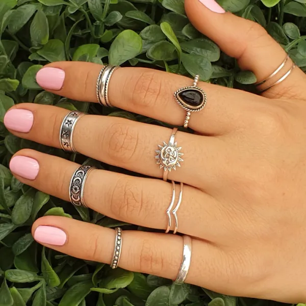 Studio Jewellery Feature & Stacker Rings | Rings-Double Chevron Fine Sterling Silver Ring