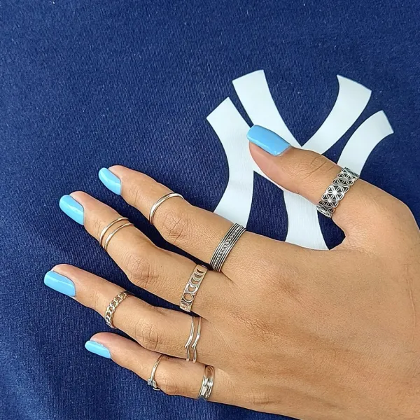 Studio Jewellery Feature & Stacker Rings | Rings-Double Chevron Fine Sterling Silver Ring