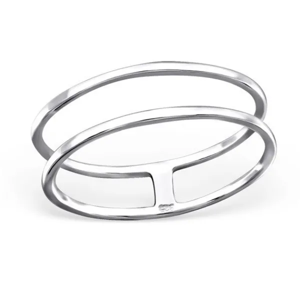 Studio Jewellery Feature & Stacker Rings | Rings-Double Fine Band 925 Sterling Silver Ring